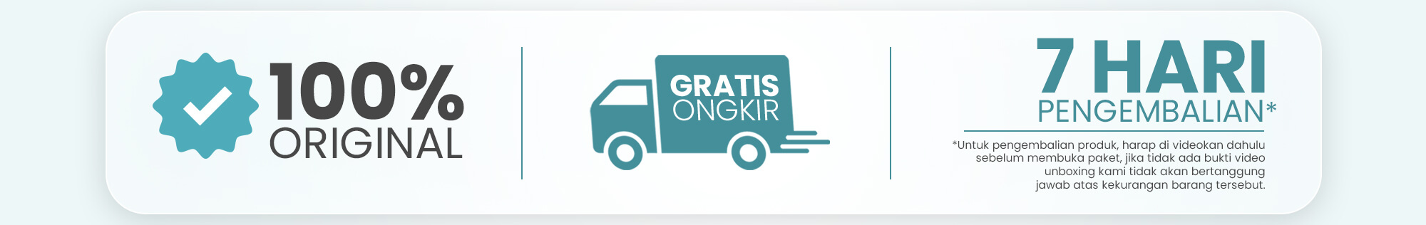 refund 7, gratis ongkir dan 100% original